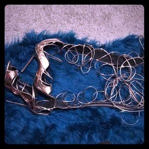 Thigh high heels (NEVER WORN)